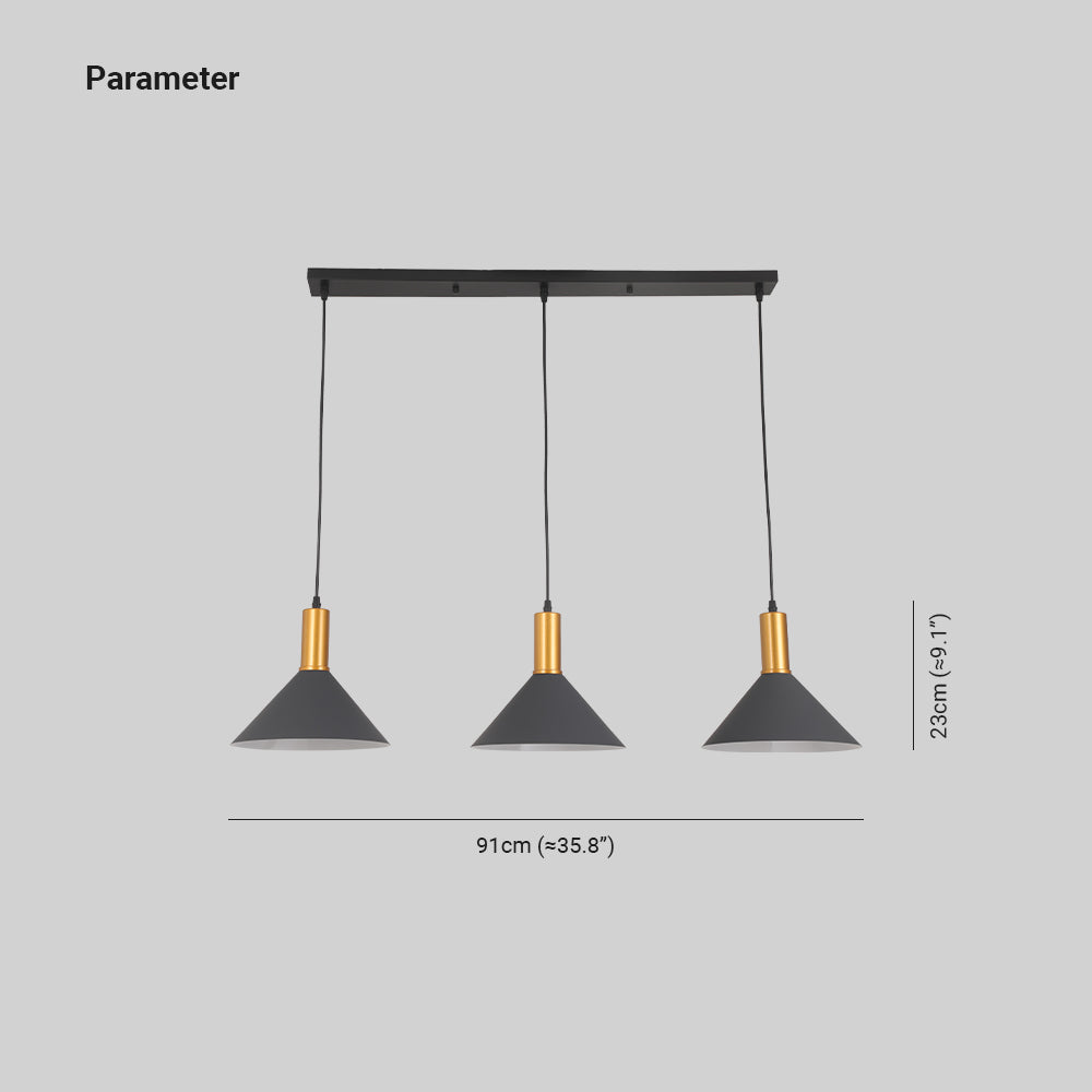 Hipobin Modern Minimalist Conic Industrial Cluster Pendant Light, Blue, Metal