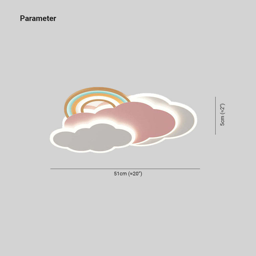 Resemid Modern Cloud/Rainbow Flush Mount Ceiling Light Pink/White