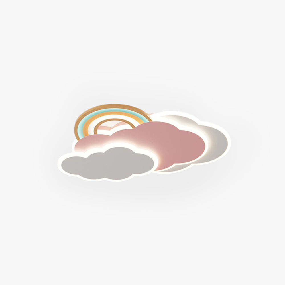 Resemid Modern Cloud/Rainbow Flush Mount Ceiling Light Pink/White
