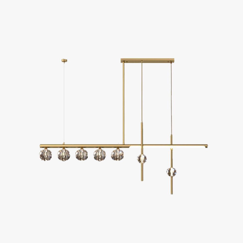 Luredel Metal & Crystal Pendant Light, Gold