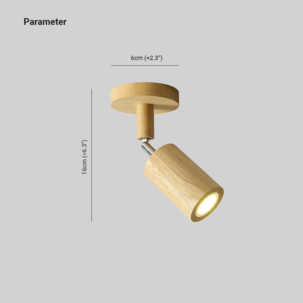 Voraden Modern LED Adjustable Ceiling Spotlight, Wood