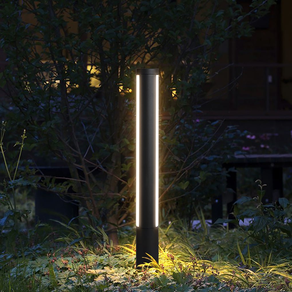 Jolosum Column Double Light Strip Outdoor Path Light, Black