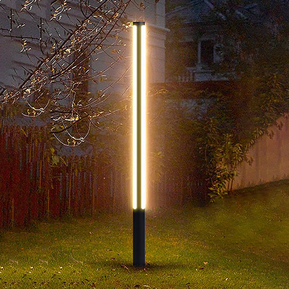 Jolosum Column Double Light Strip Outdoor Path Light, Black