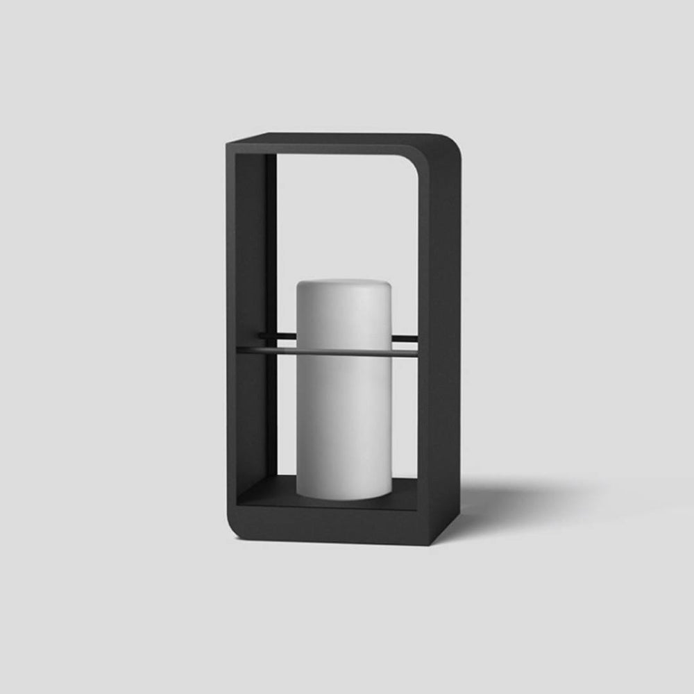 Kidogis Minimalist Rectangular Solar Power Outdoor Path Lighting, Black