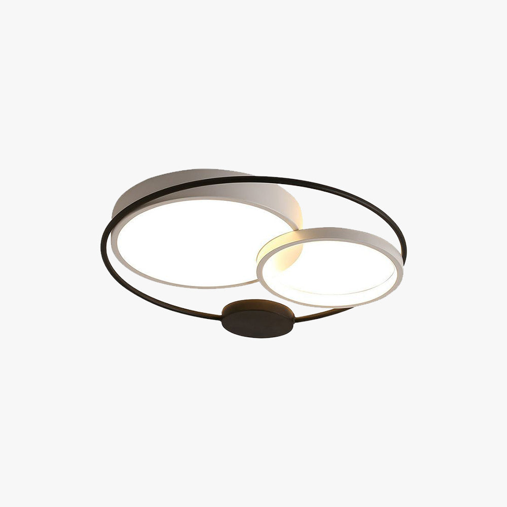 Takavin Modern Circular LED Flush Mount Ceiling Light, Black & White