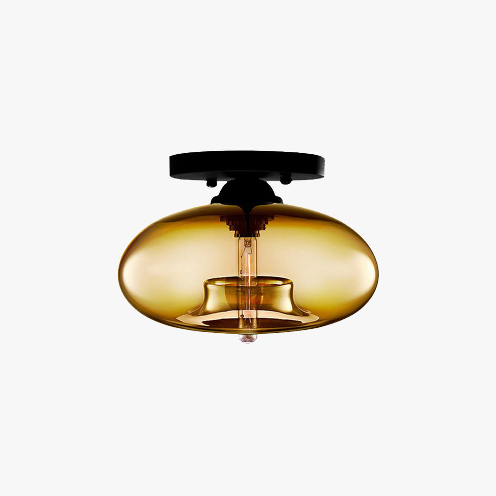 Suvekudi Industrial Art Deco Globe Flush Mount Ceiling Light Living Room