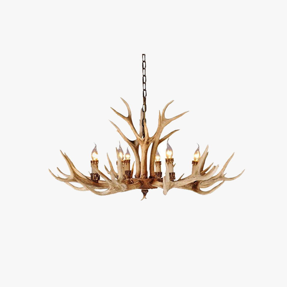 Epoch Retro Deer Horn Resin Chandelier Living Room