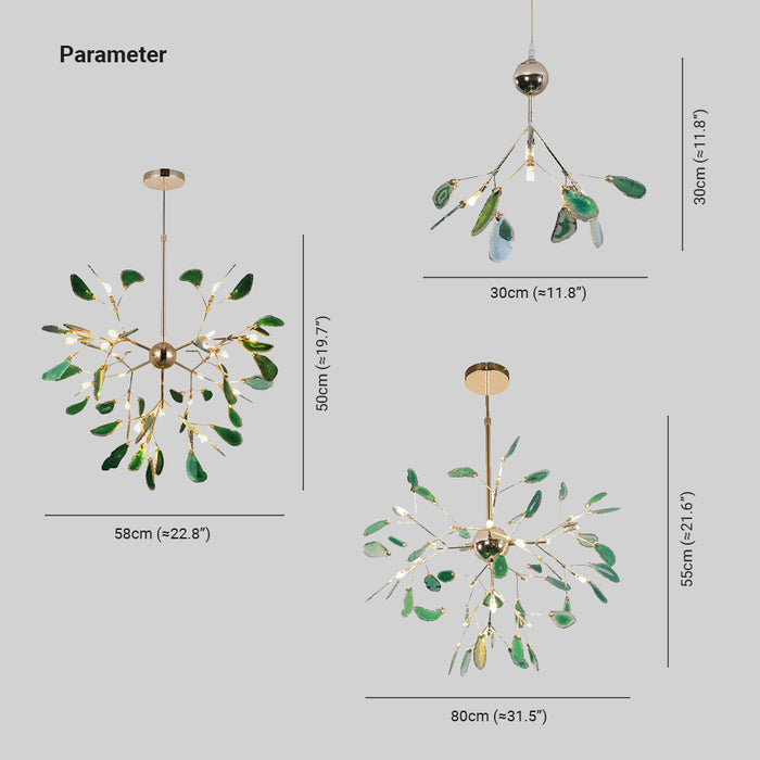 Jadekit Agate Creative Colourful Chandelier Bedroom/Living Room