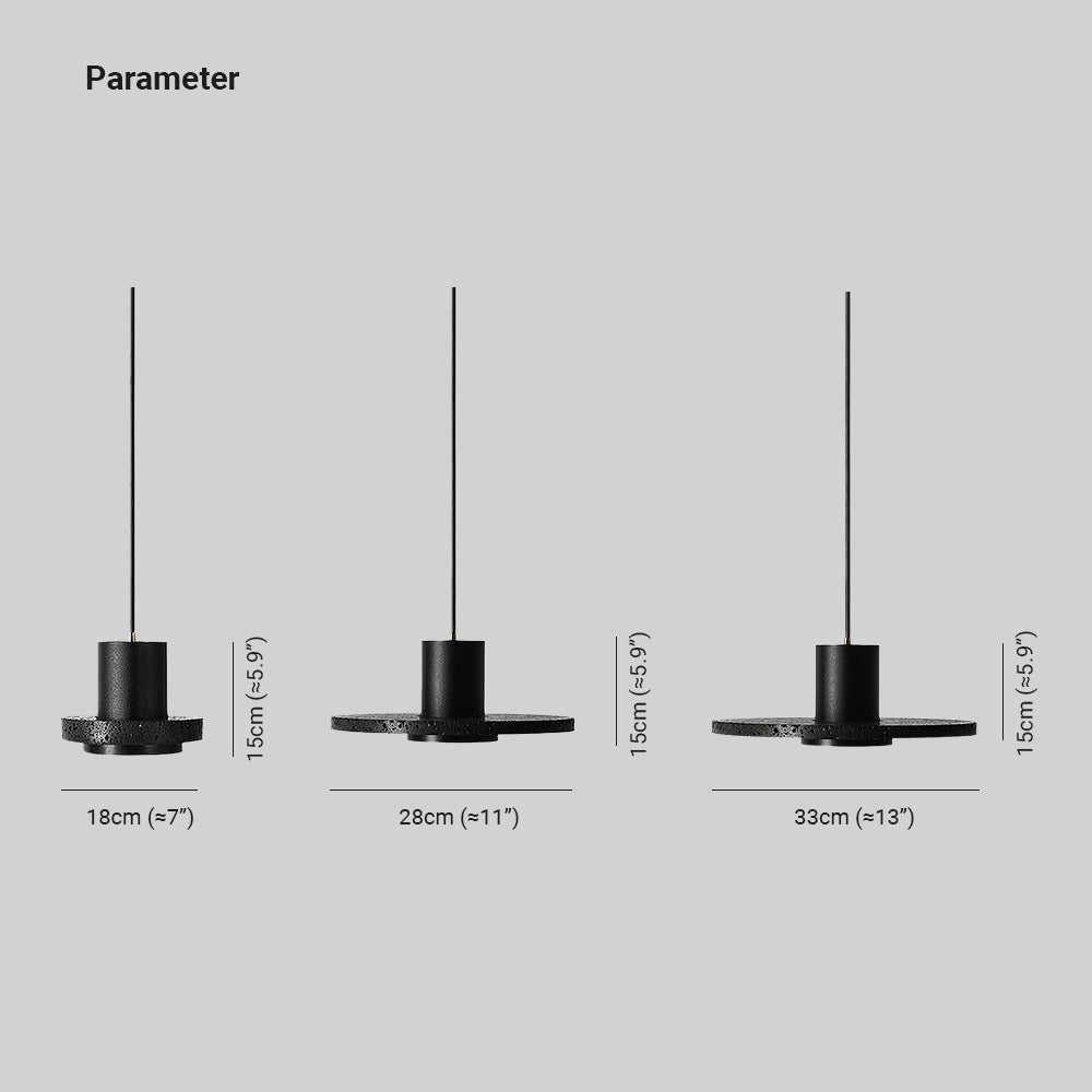 Nadamin Black Designer Post-Modern Pendant Light