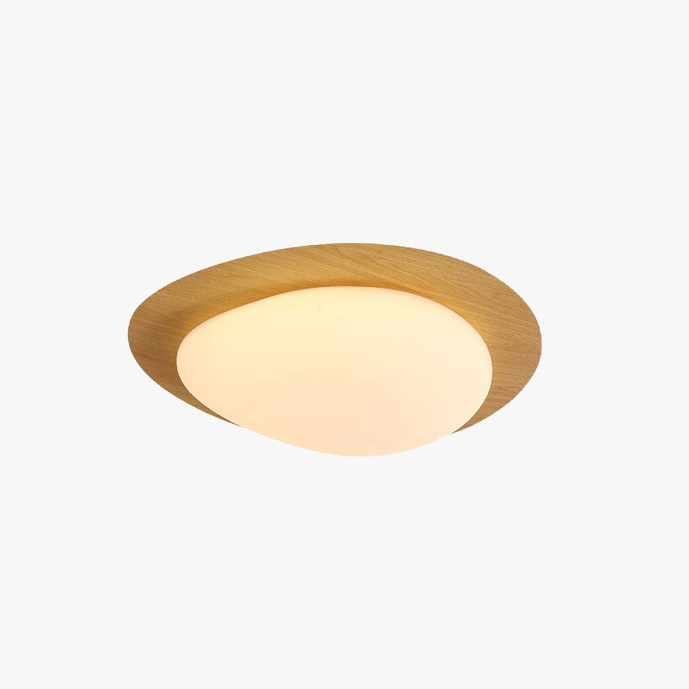 Wotigek Flush Mount Ceiling Light Modern, Metal, Walnut/Natural