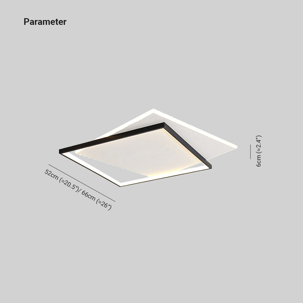 Musunor Modern Duo-Square Flush Mount Ceiling Light