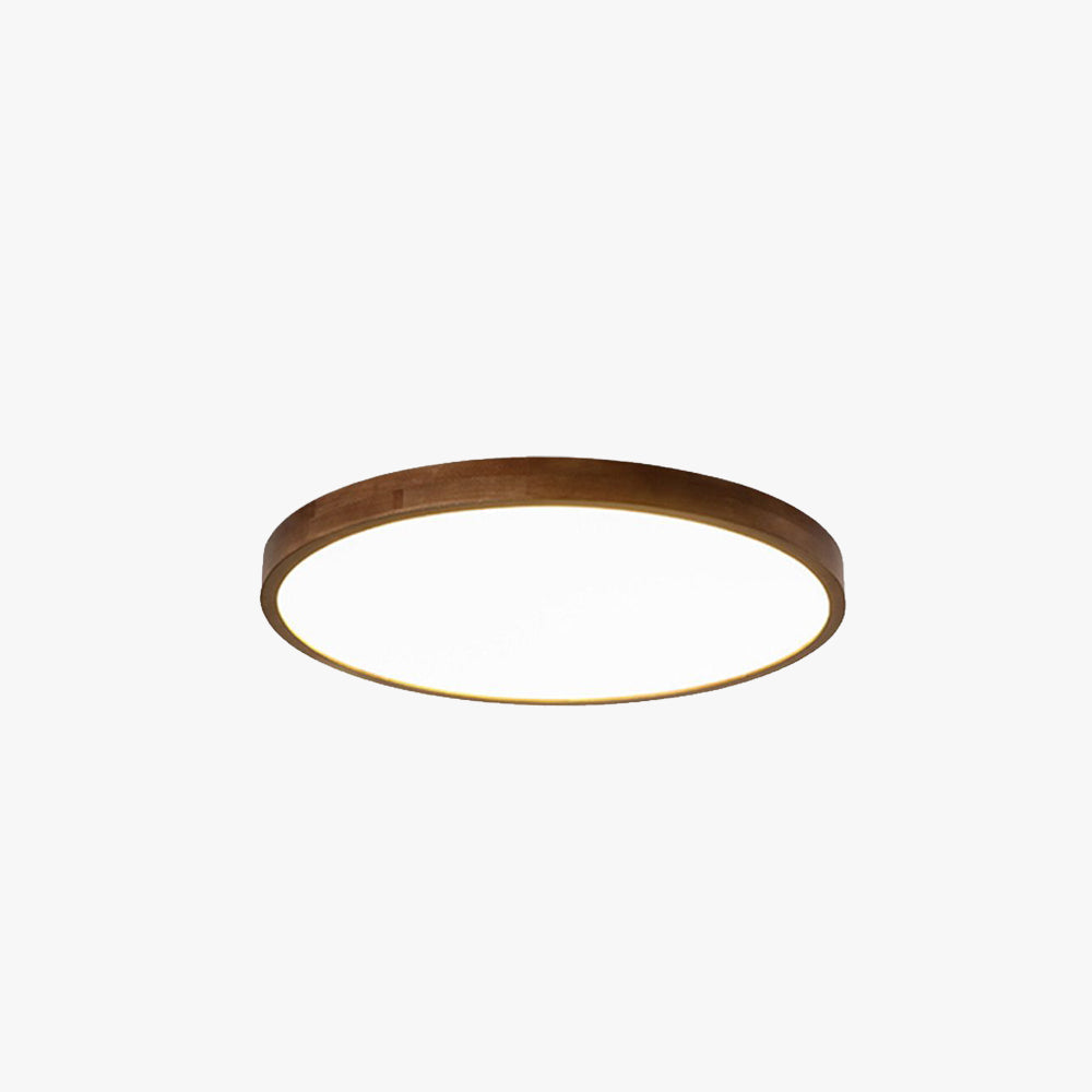 Fomalan Modern Geometric Walnut LED Flush Mount Ceiling Light