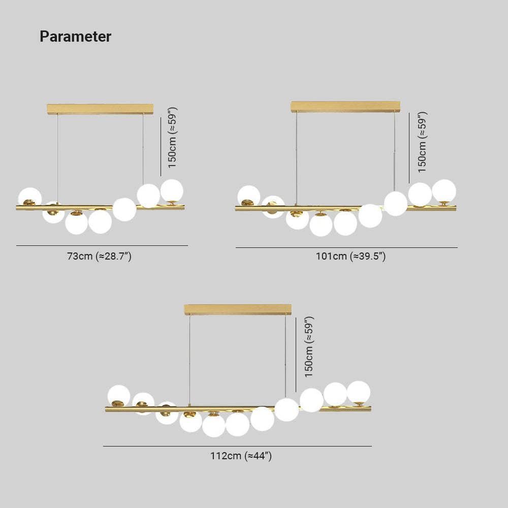 Geterin Nordic Linear LED Pendant Light, 7/9/11 Heads