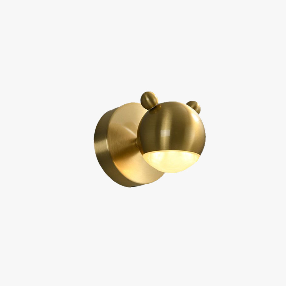 Jilesir Modern Animal Globe Metal Vanity Wall Light, Gold, Bedroom