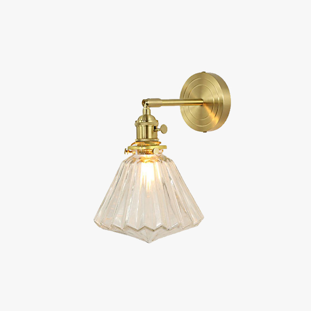 Disobuk Luxury Globe/Flower Glass Vanity Wall Lamp, Gold, Bedroom