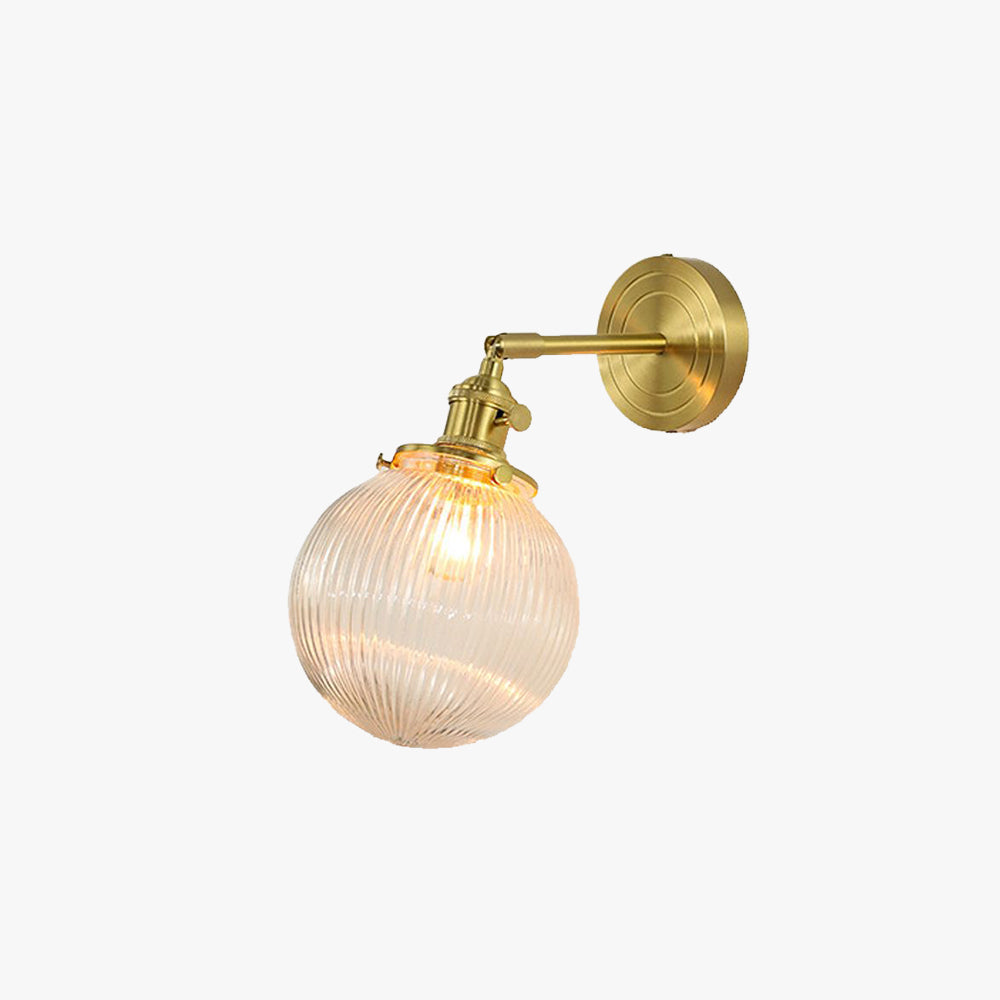 Disobuk Luxury Globe/Flower Glass Vanity Wall Lamp, Gold, Bedroom