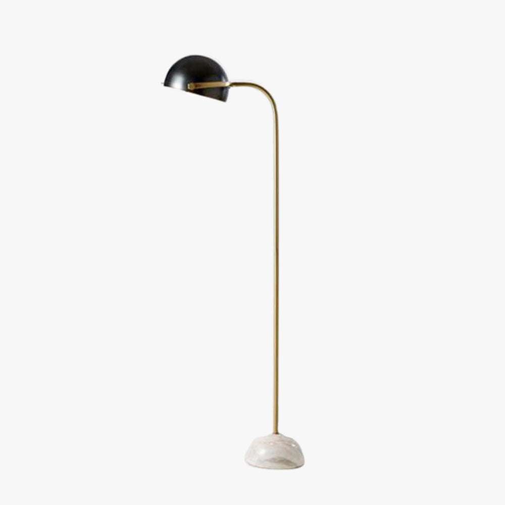 Dotetan Floor Lamp Semi Circular Retro/Minimalist, Metal/Marble, Black, Bedroom