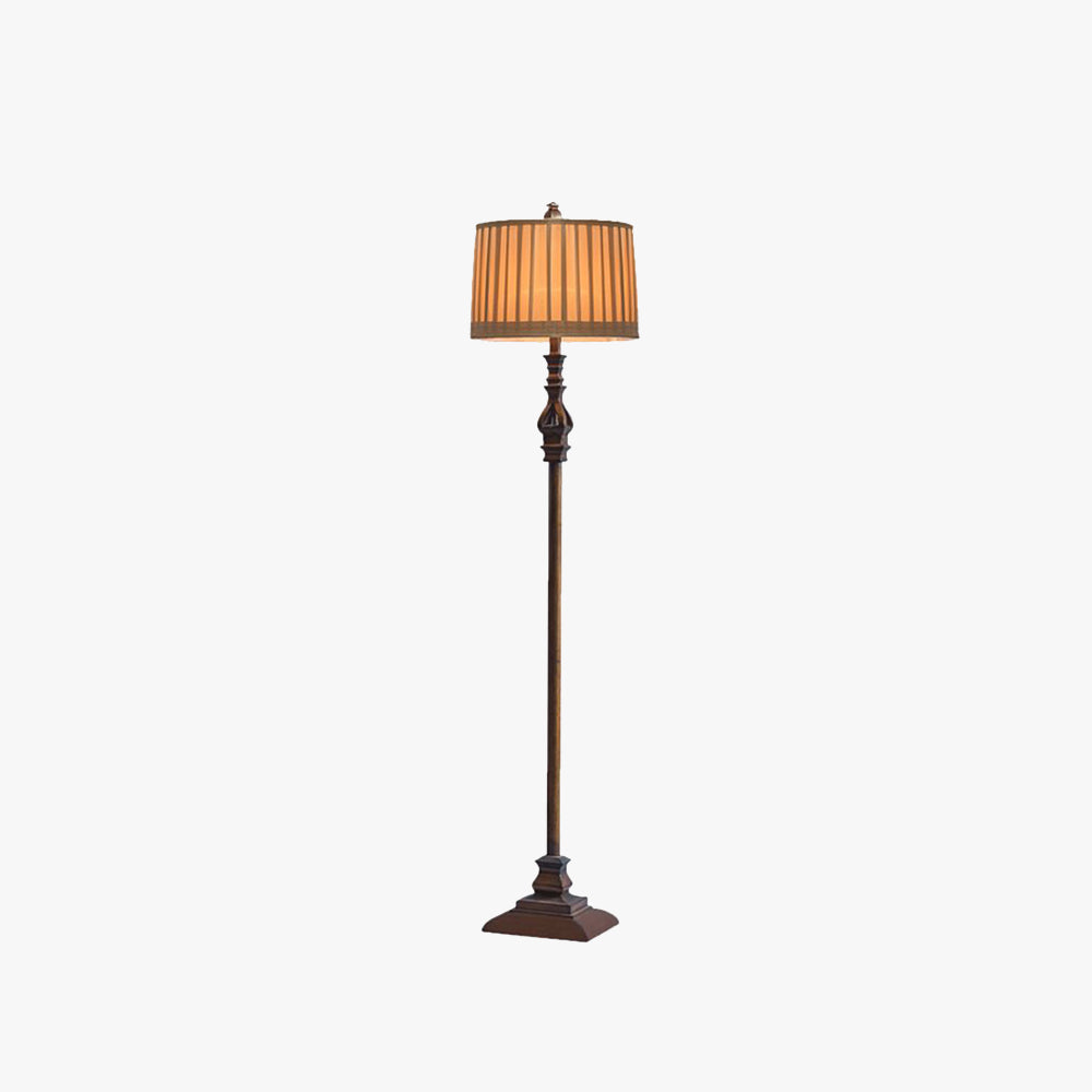 Saguber Vintage Resin/Fabric Standing Floor Lamp, Brown