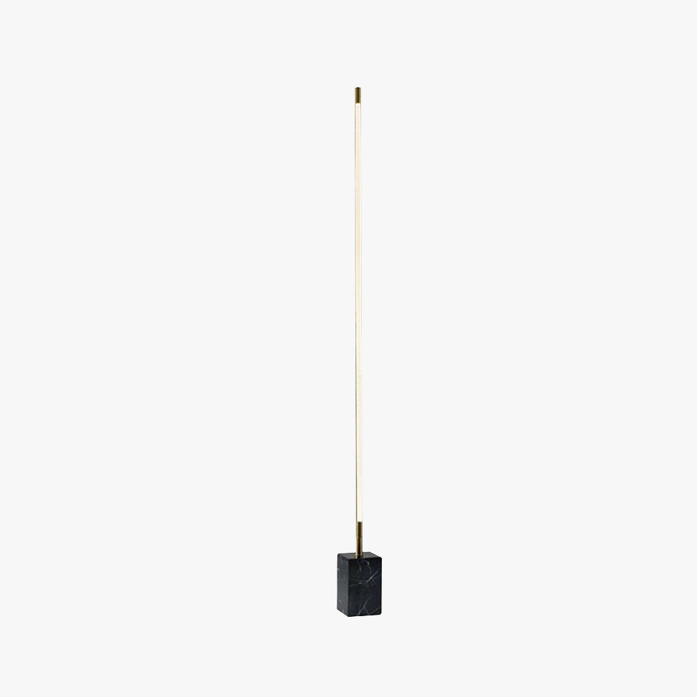 Jupetar Minimalist Linear Floor Lamp, Black/Gold, Metal/Marble