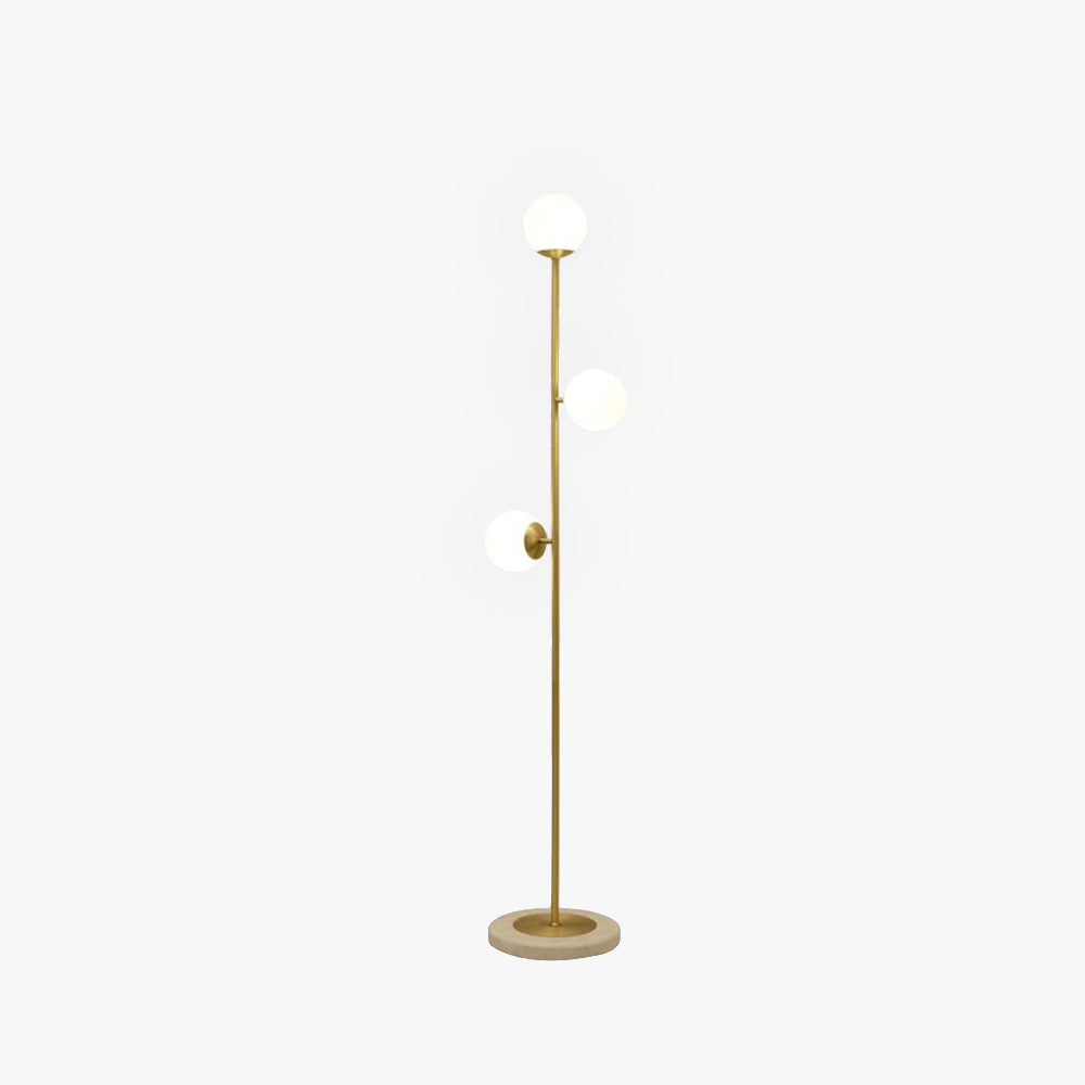 Sogopel Modern Globe Brass/Glass Floor Lamp, 3 Heads