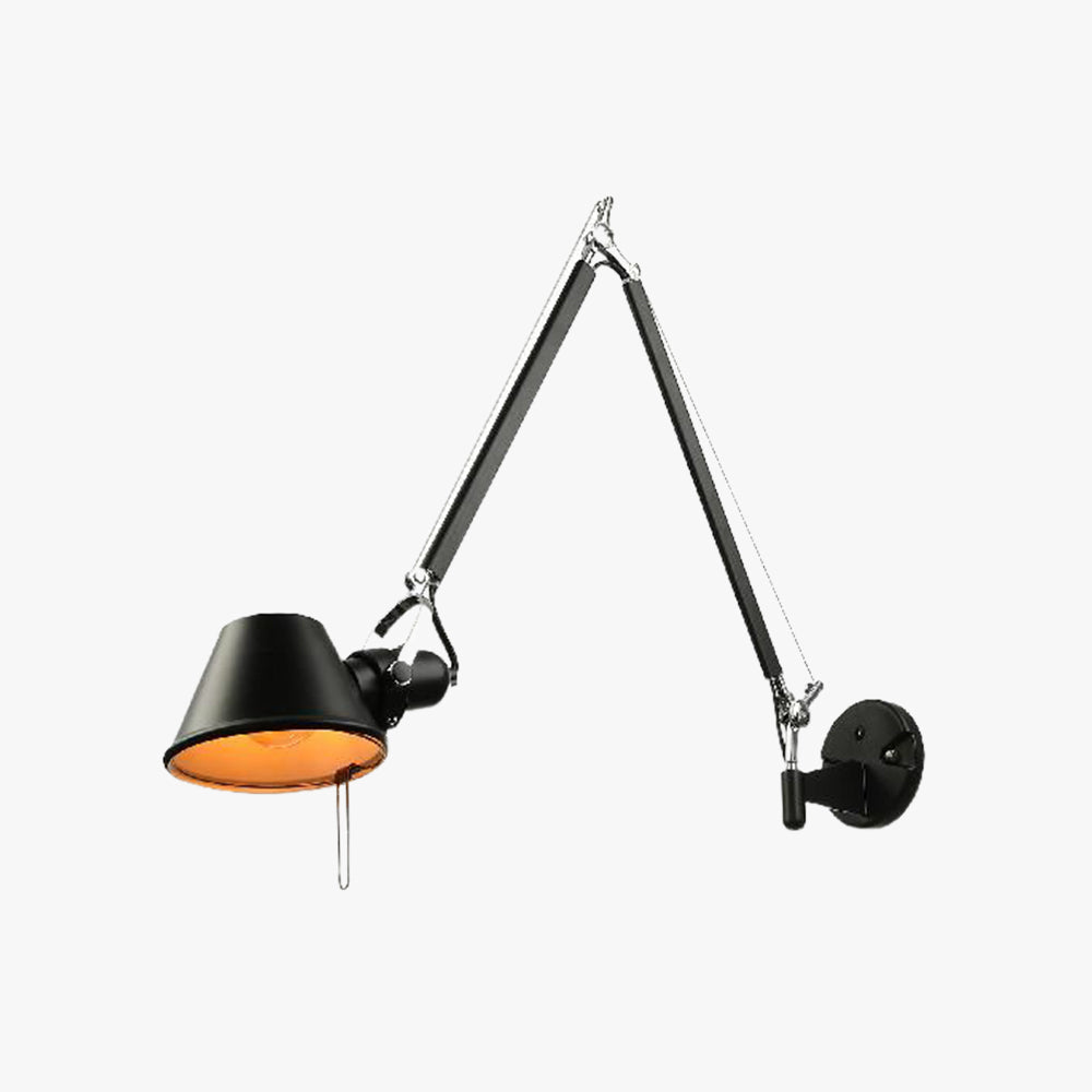 Zirobom Modern Simple Adjustable Wall Lamp, Black/Chrome, Bedroom