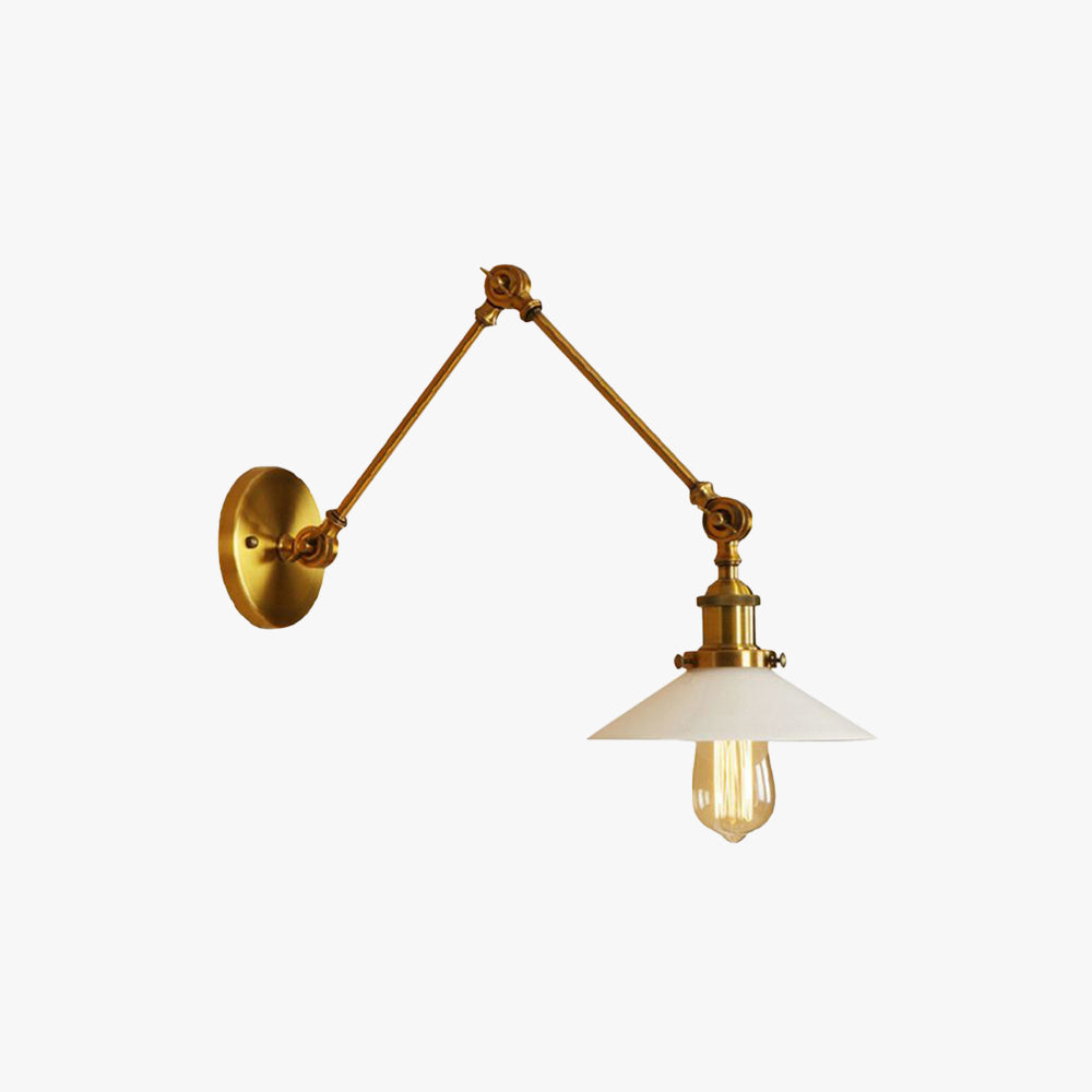 Zikalat Wall Lamp Retro Saucer Lampshade Metal Adjustable 2 Color, Bedroom