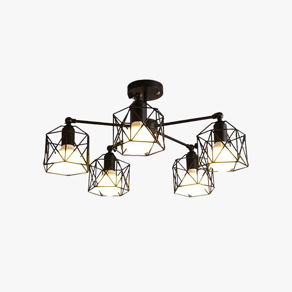 Pibimal Black Semi-Flush Mount Ceiling Light