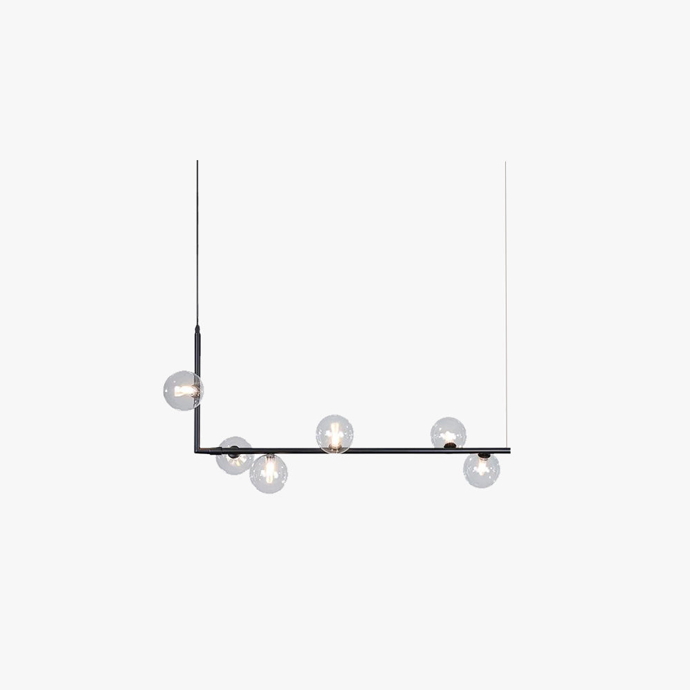Muparol Minimalist Linear Pendant Light, Black & Gold, 6/8 Heads