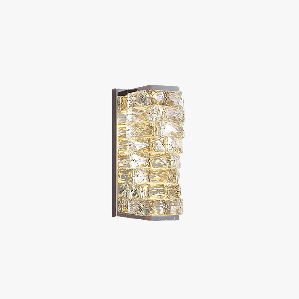 Babegot Modern Rectangular Vanity Metal Crystal LED Wall Lamp