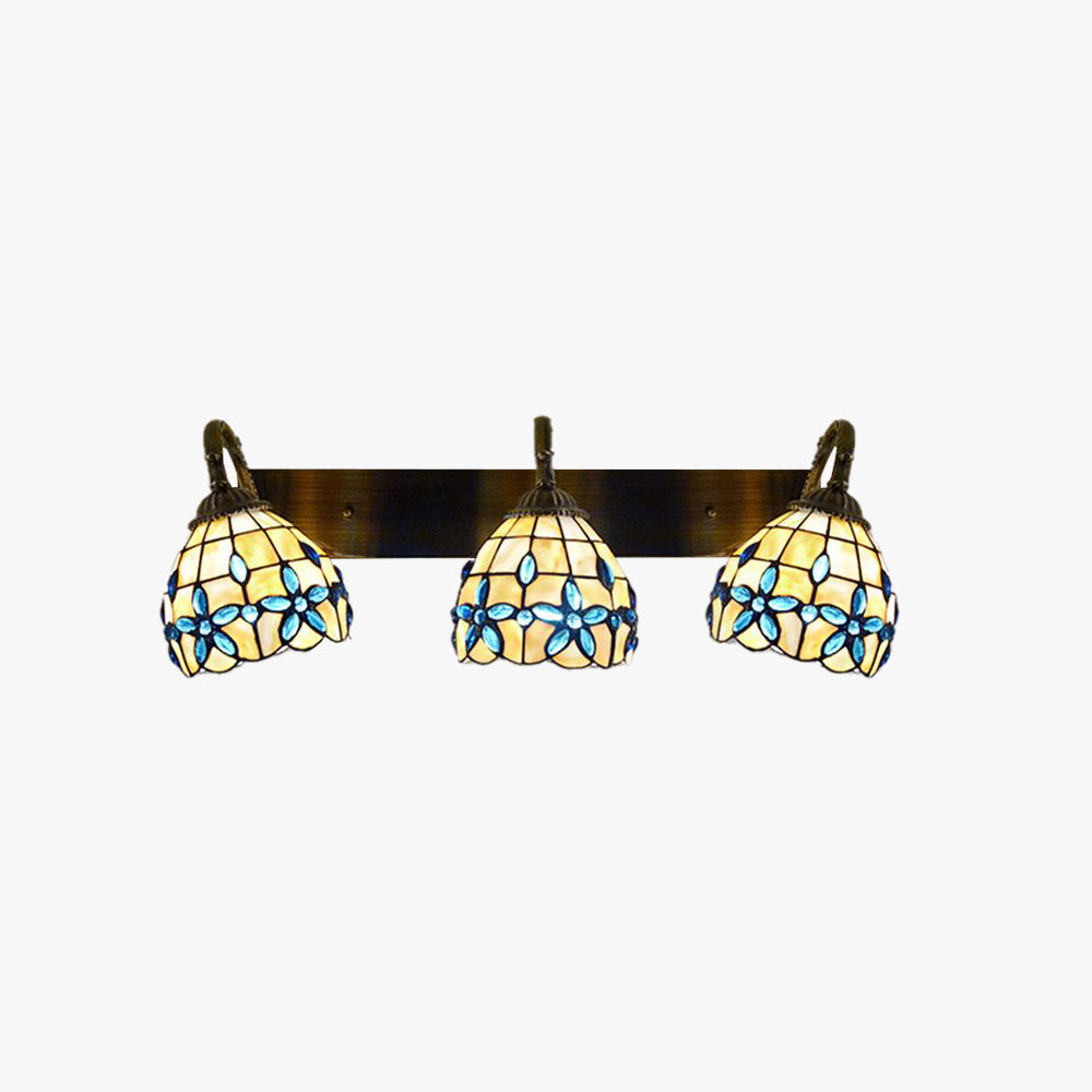 Maditer Vintage Flower Shaped Metal/Glass bedroom wall lamp