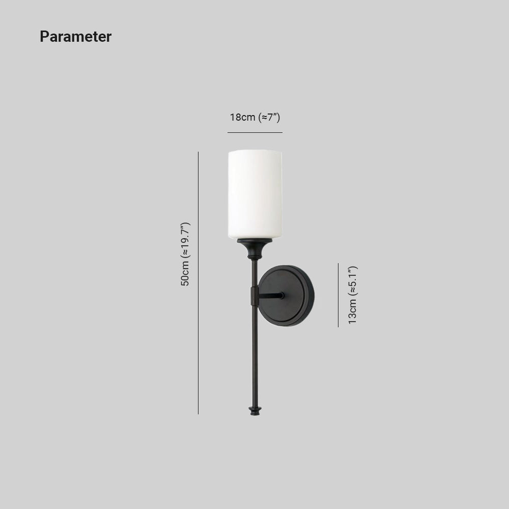 Fanolis Nordic Vanity Metal Glass Minimalism Wall Lamp, Black/Silver