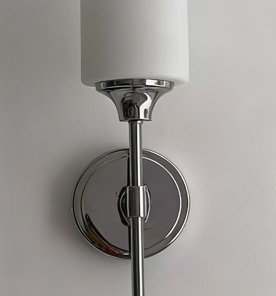 Fanolis Nordic Vanity Metal Glass Minimalism Wall Lamp, Black/Silver