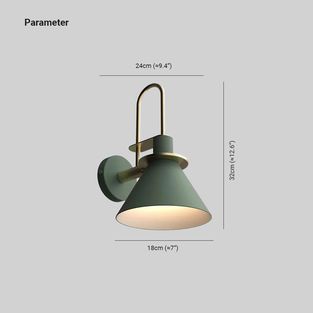 Fevoril Vintage Horn Shape Metal Wall Lamp, Living room/Bedroom/Bathroom