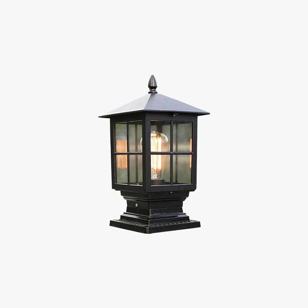 Arvico Outdoor Light Modern Glass Lantern LED Post-Neutral Decor