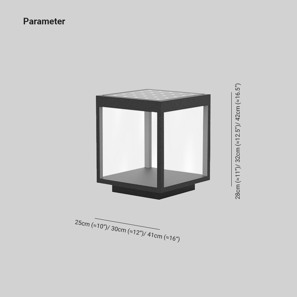 Zogoruk Modern Rectangular Metal LED Outdoor Light Post