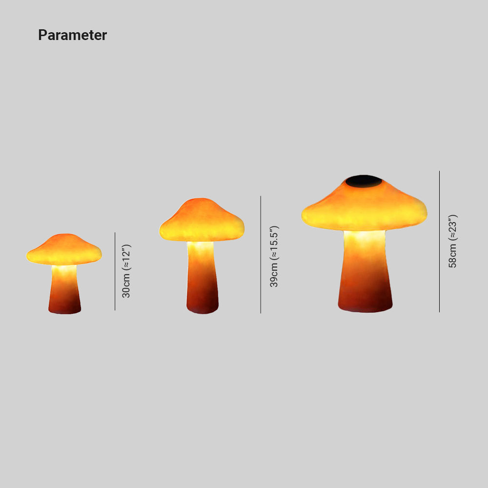 Wenipek Mushroom Outdoor Ground Light, Hardwired/Solar, Orange