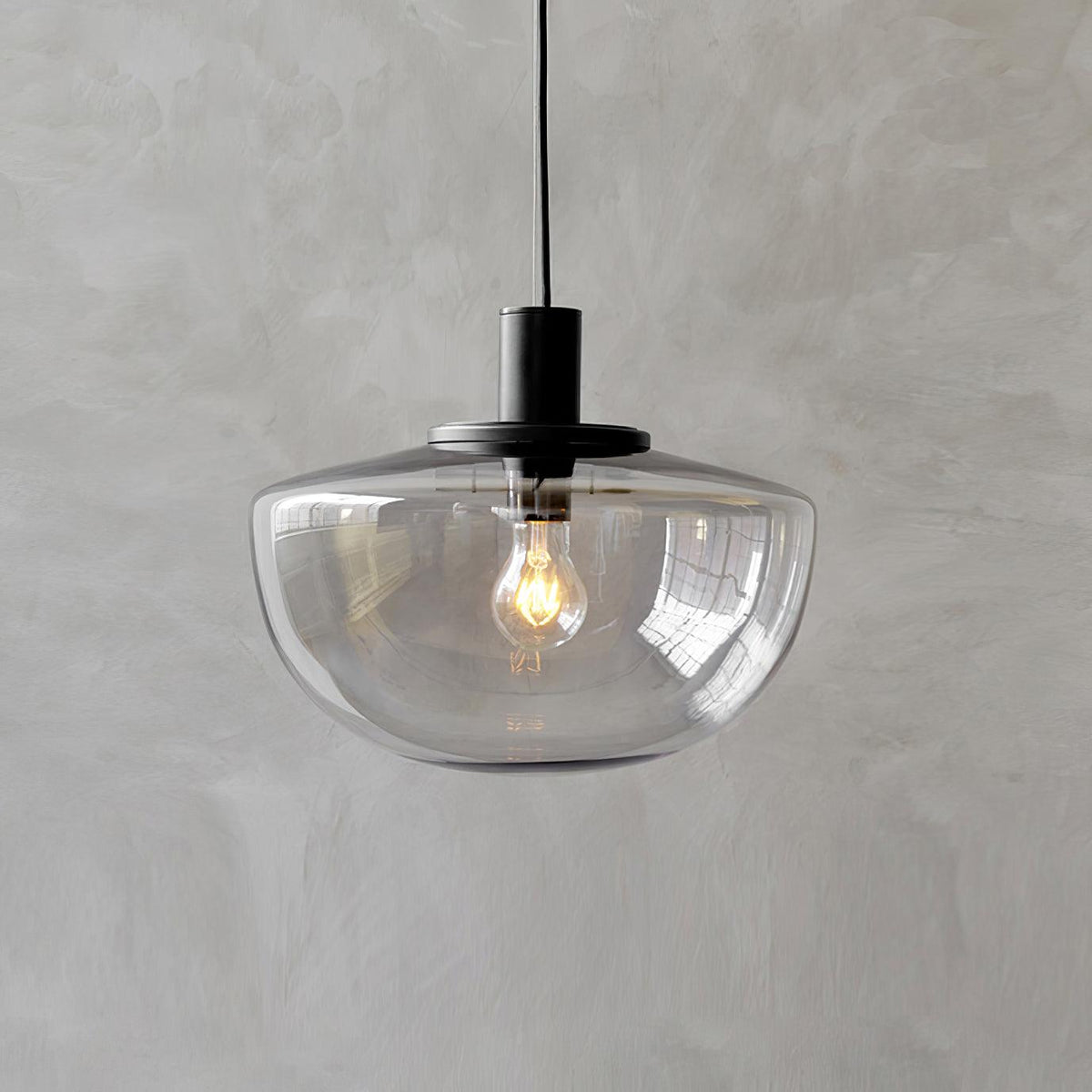 Pendant Lamp Glass Dome Metal Mount Minimalist Relax