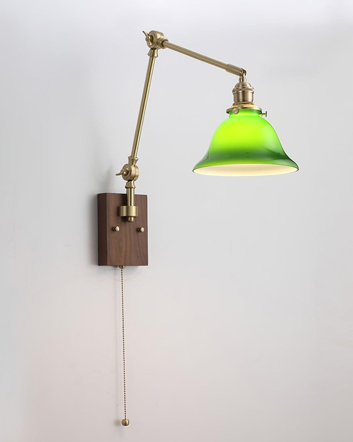 Velra Walnut Adjustable Arm Wall Lamp