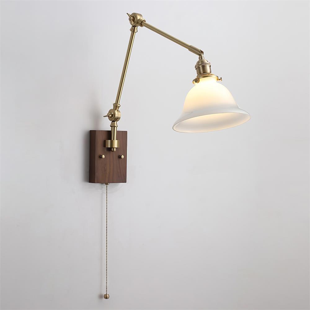 Velra Walnut Adjustable Arm Wall Lamp
