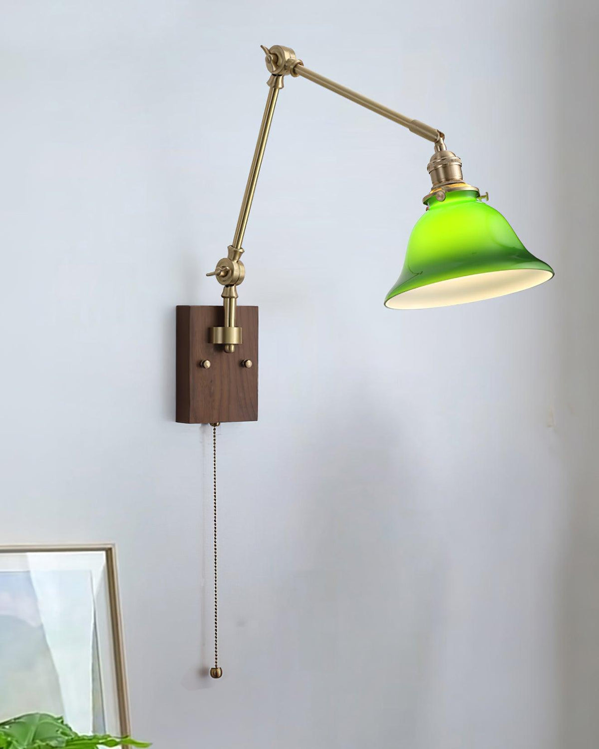 Velra Walnut Adjustable Arm Wall Lamp