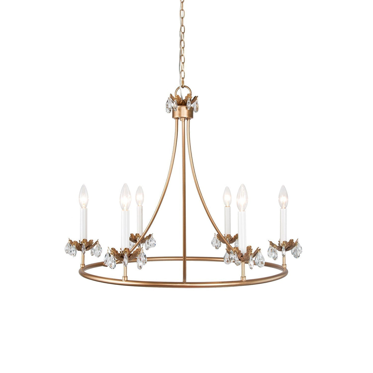 Yrvuvyh Vintage Industrial Luxury Brass Crystal Chandelier