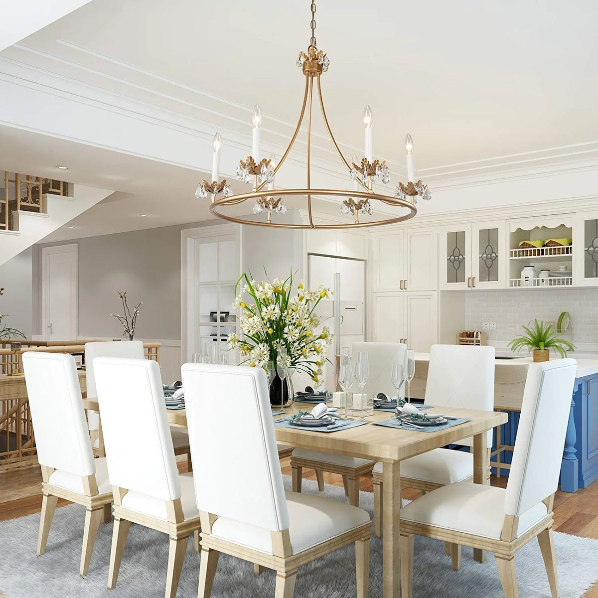 Yrvuvyh Vintage Industrial Luxury Brass Crystal Chandelier