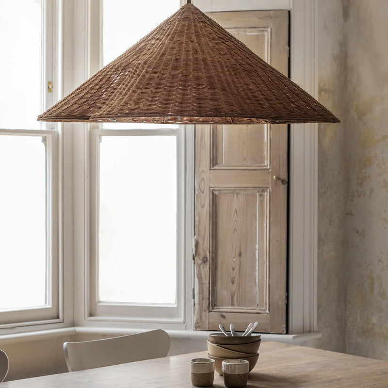 Metarumu Vintage Rattan Pendant Light Living Room Bedroom
