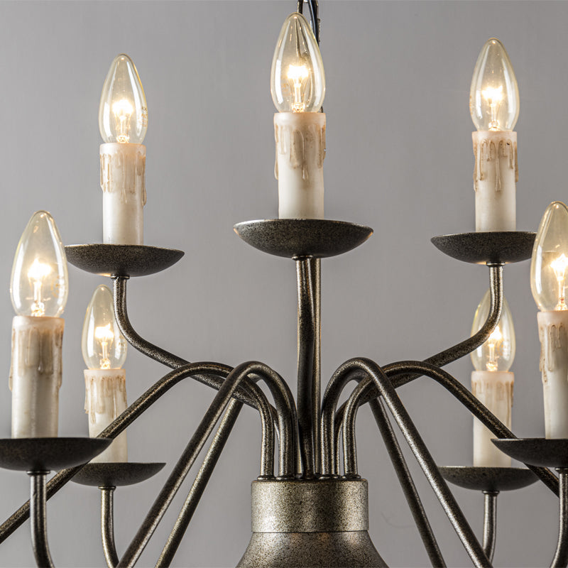 Blikuvyu Vintage Industrial Brass Metal Chandelier