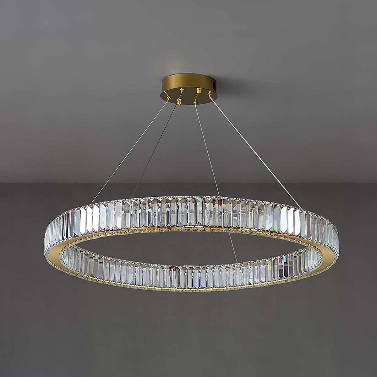 Cyrirelle Chandelier Gold Crystal Ring