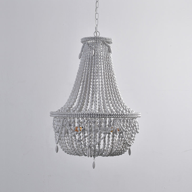 Eirikuvyu Postmodern Luxury Bead Metal Wood Chandelier