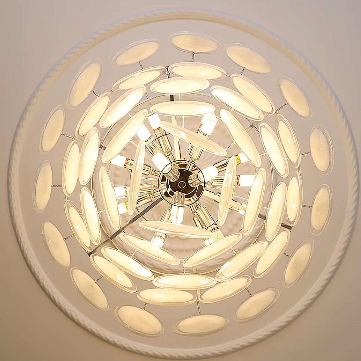Lumirae Chandelier Cascading Frosted Glass Discs