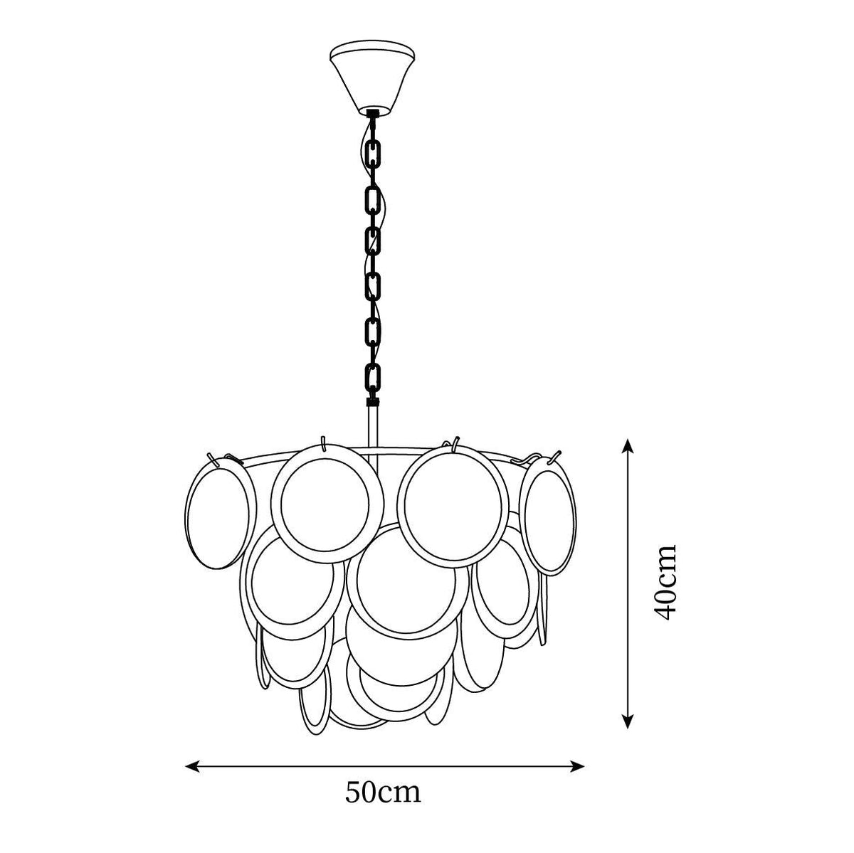 Lumirae Chandelier Cascading Frosted Glass Discs