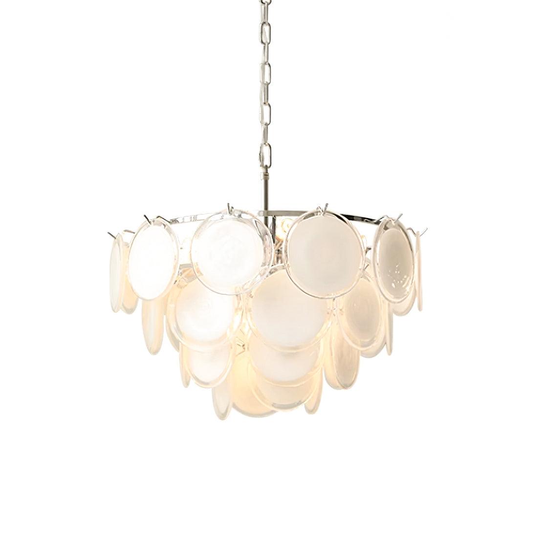 Lumirae Chandelier Cascading Frosted Glass Discs