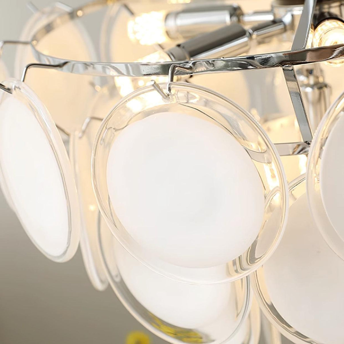 Lumirae Chandelier Cascading Frosted Glass Discs